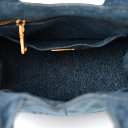 Prada Denim Small Logo Tote Bleu 5 of 12