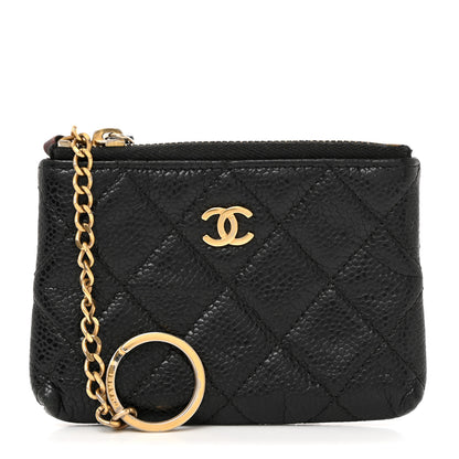 Chanel Caviar Quilted Zipped Key Holder Case Black 1 of 8