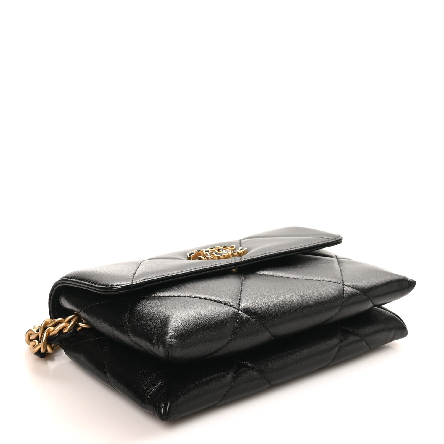 Chanel Lambskin Quilted Chanel 19 Flap Clutch Black 7 of 21
