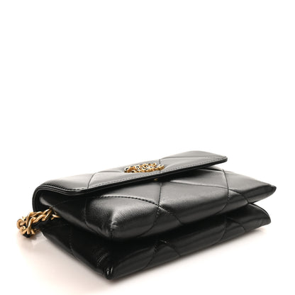 Chanel Lambskin Quilted Chanel 19 Flap Clutch Black 7 of 21