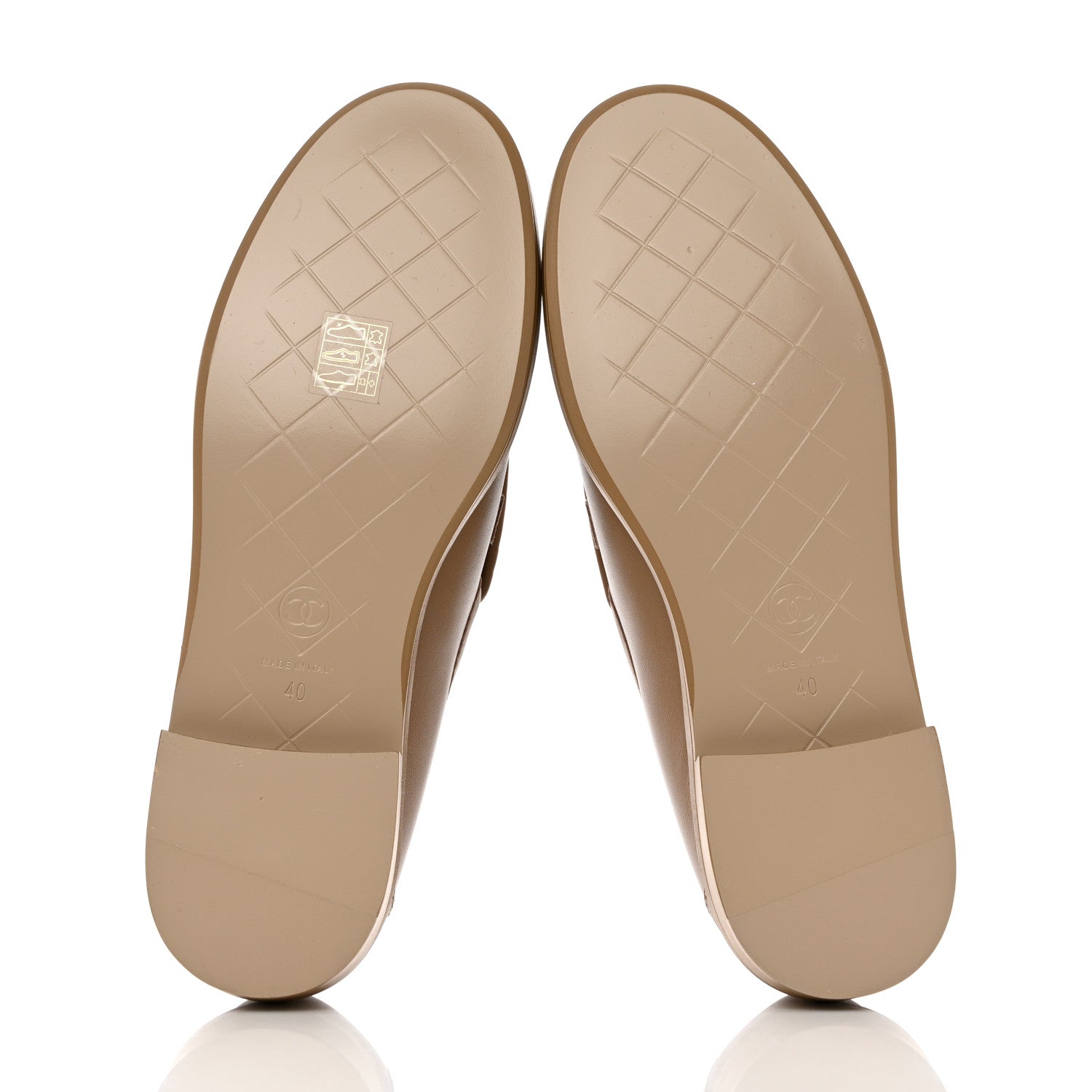 Chanel Lambskin Quilted CC Turnlock Loafers 40 Beige 5 of 9