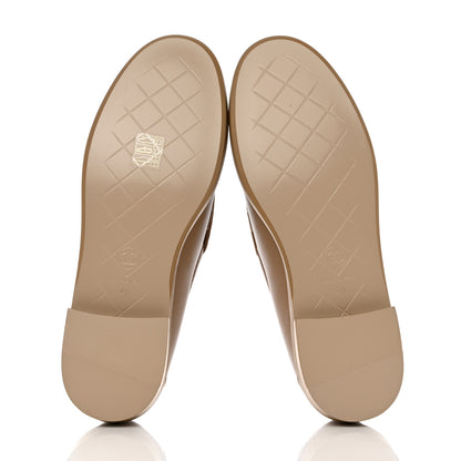 Chanel Lambskin Quilted CC Turnlock Loafers 40 Beige 5 of 9