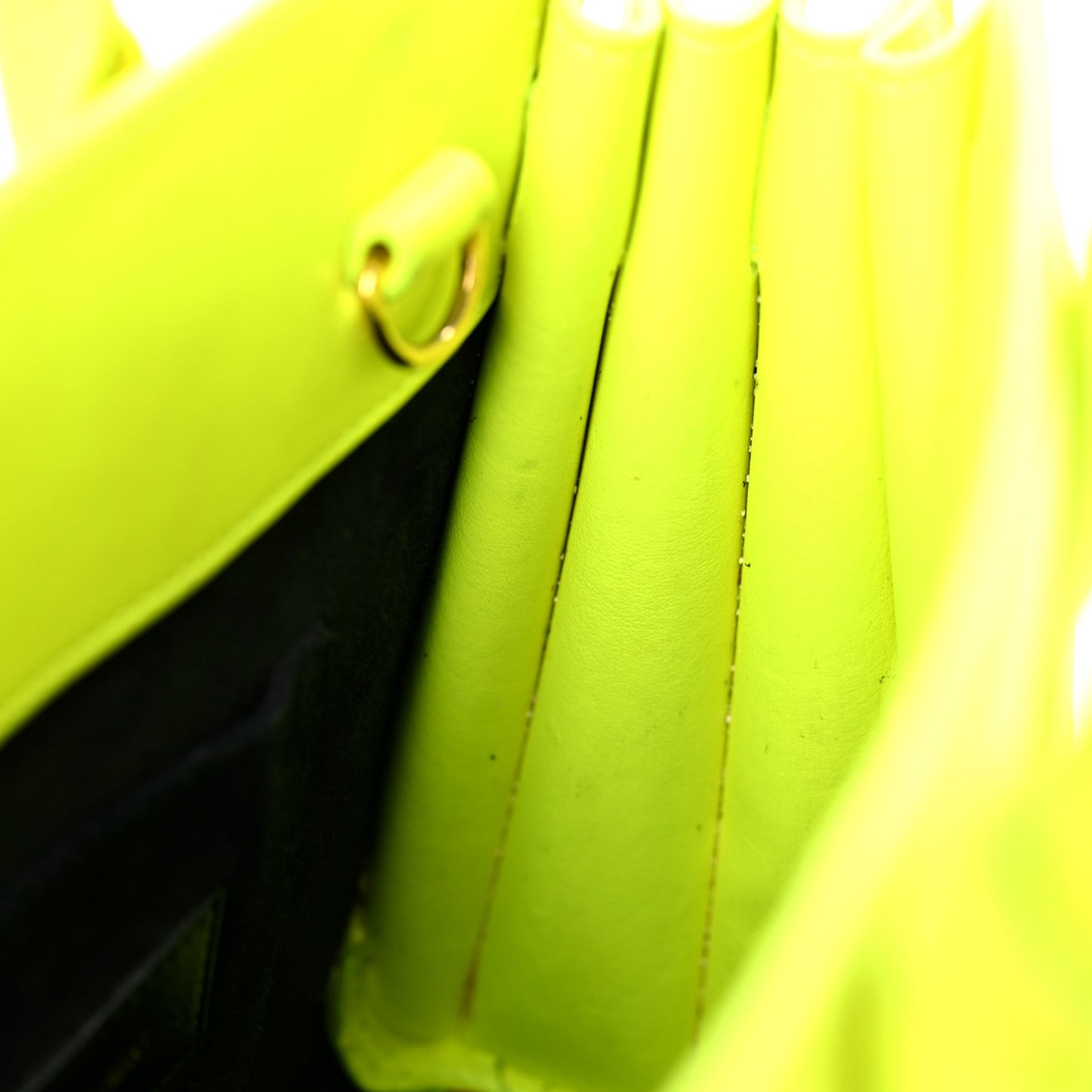 Calfskin Nano Sac De Jour Neon Yellow