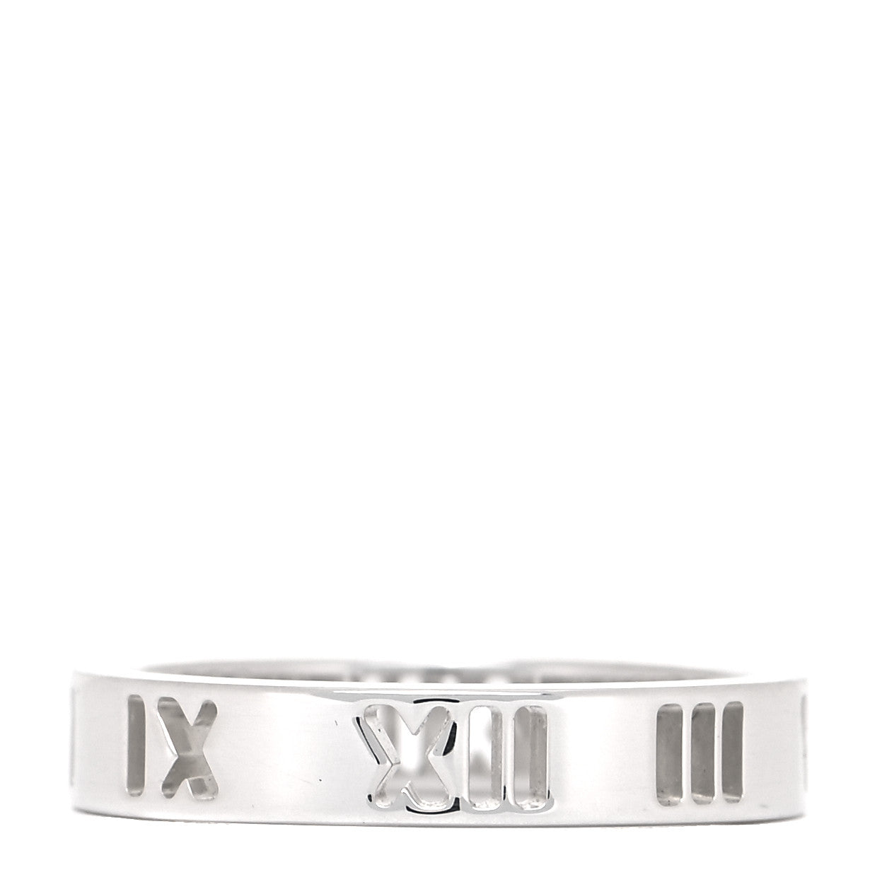 Tiffany Sterling Silver Narrow Atlas Pierced Ring 49 4.75 1 of 6