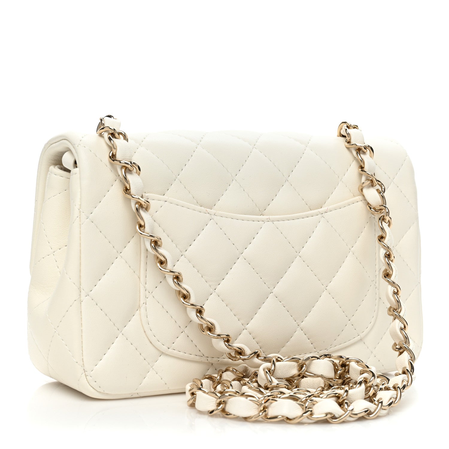 Chanel Lambskin Quilted Mini Rectangular Flap White 3 of 10