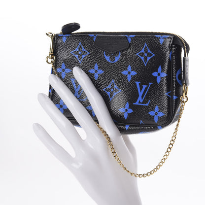 Louis Vuitton Colored Monogram Mini Pochette Accessories Blue Black 2 of 6