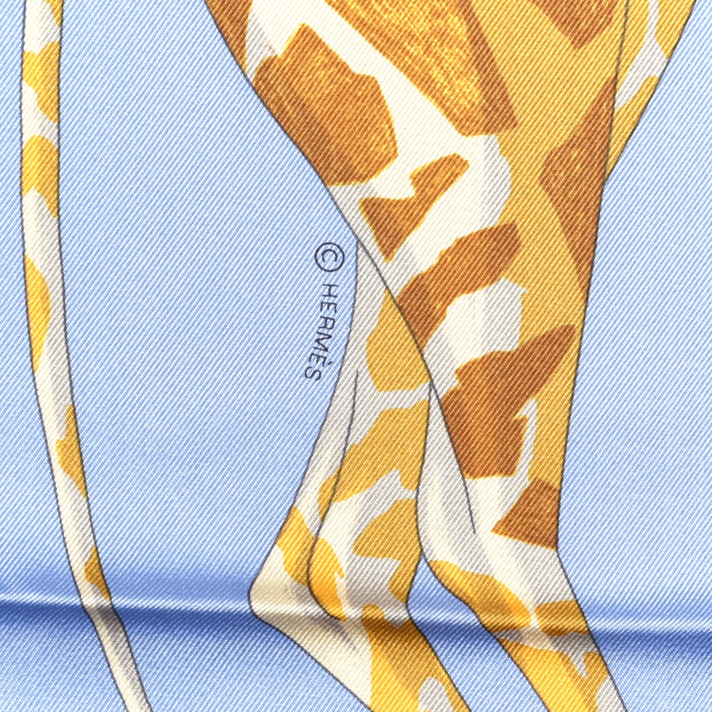 Silk Story Scarf 90 Bleu Lavande Vert