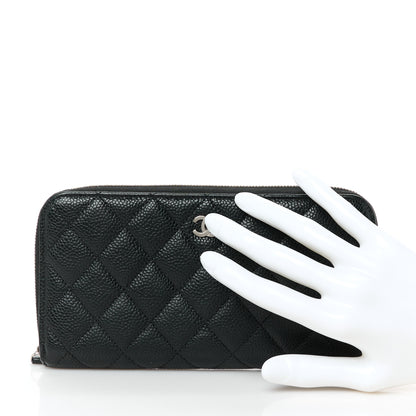 Chanel Caviar Quilted Large Gusset Zip Around Wallet Black 2 of 9