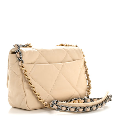 Chanel Lambskin Quilted Medium Chanel 19 Flap Beige 3 of 11