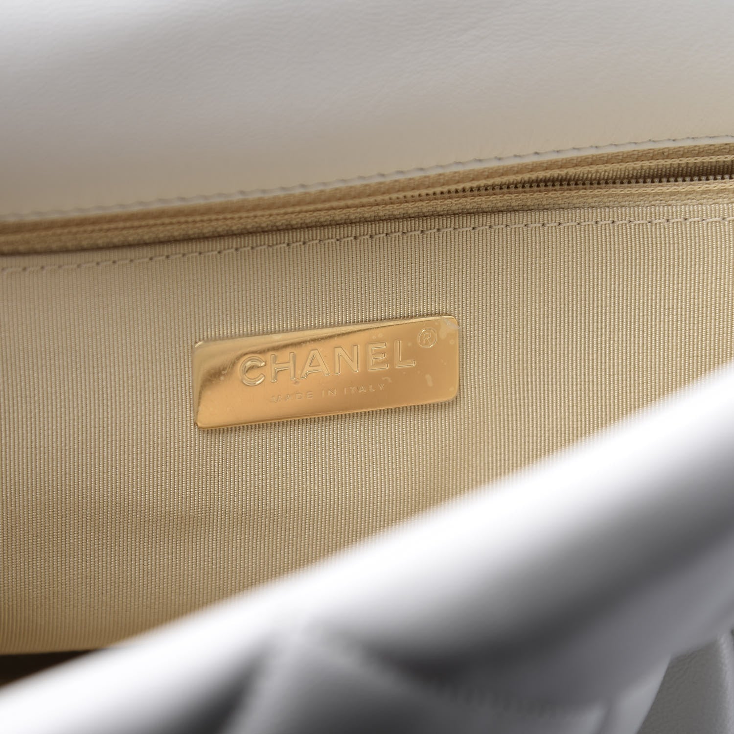 Chanel Goatskin Quilted Large 19 Flap White 5 of 10