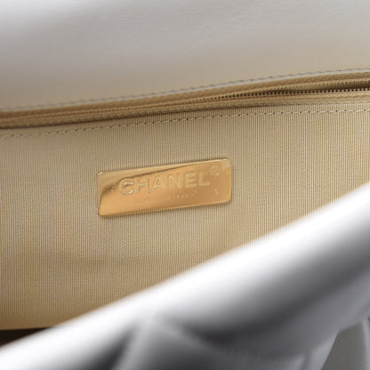 Chanel Goatskin Quilted Large 19 Flap White 5 of 10
