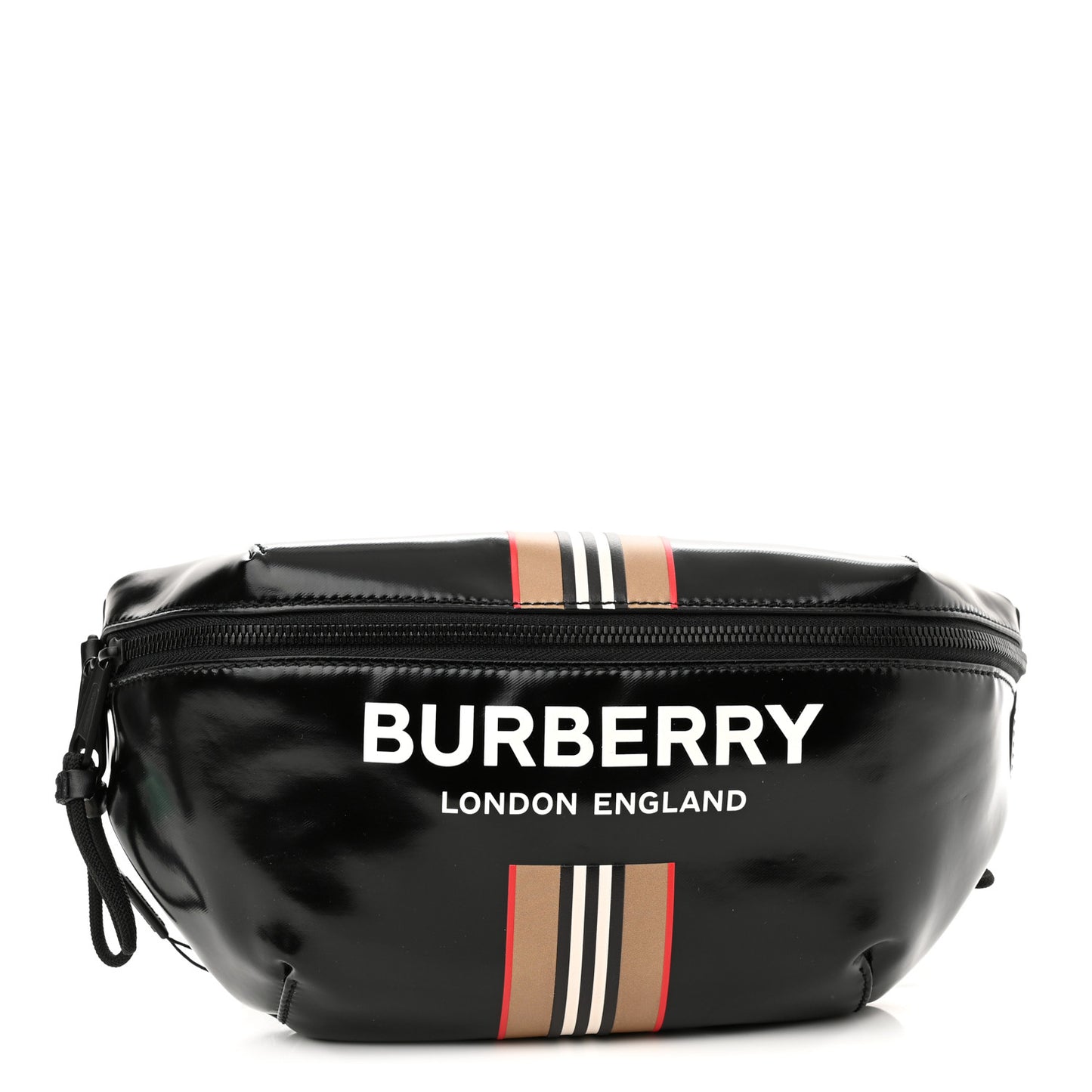 Coated Canvas Icon Stripe Sonny Bum Bag Black