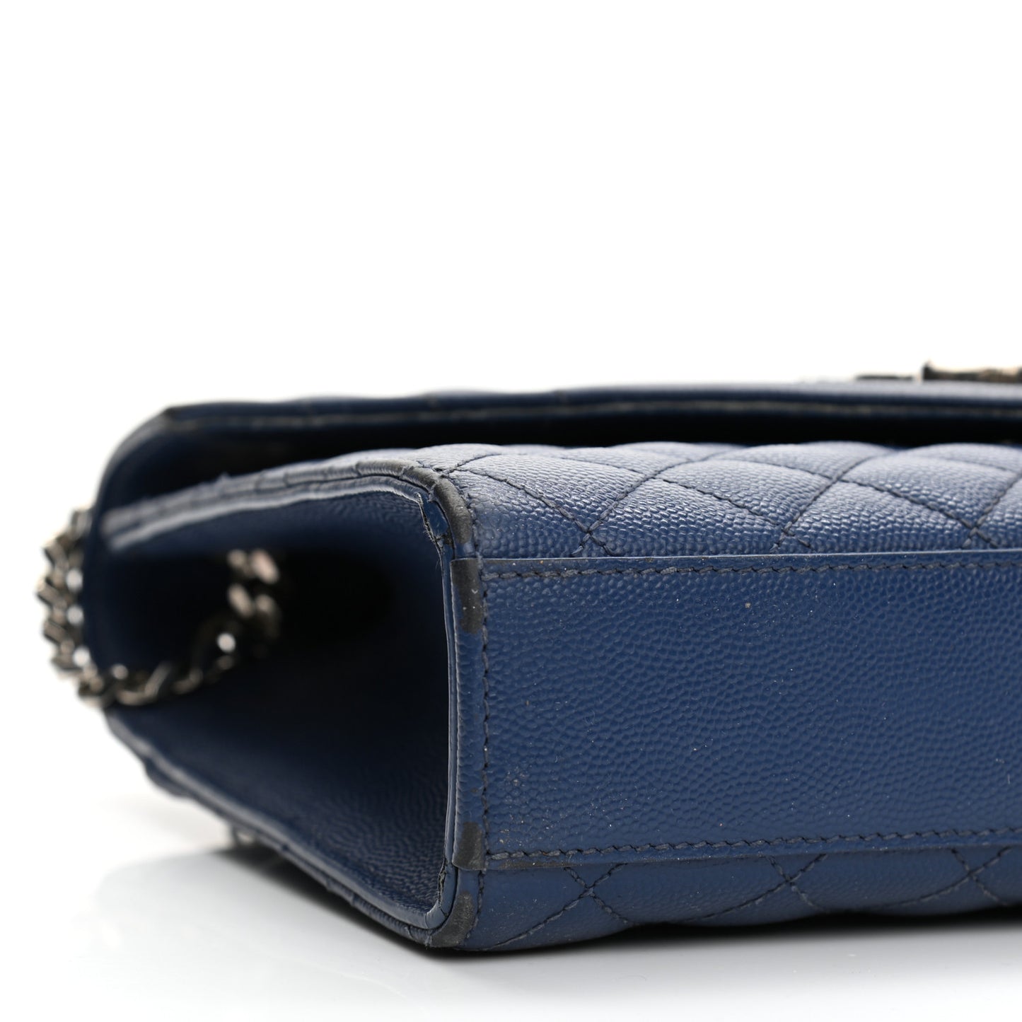 Grain De Poudre Textured Mixed Matelasse Triquilt Medium Monogram Satchel Denim