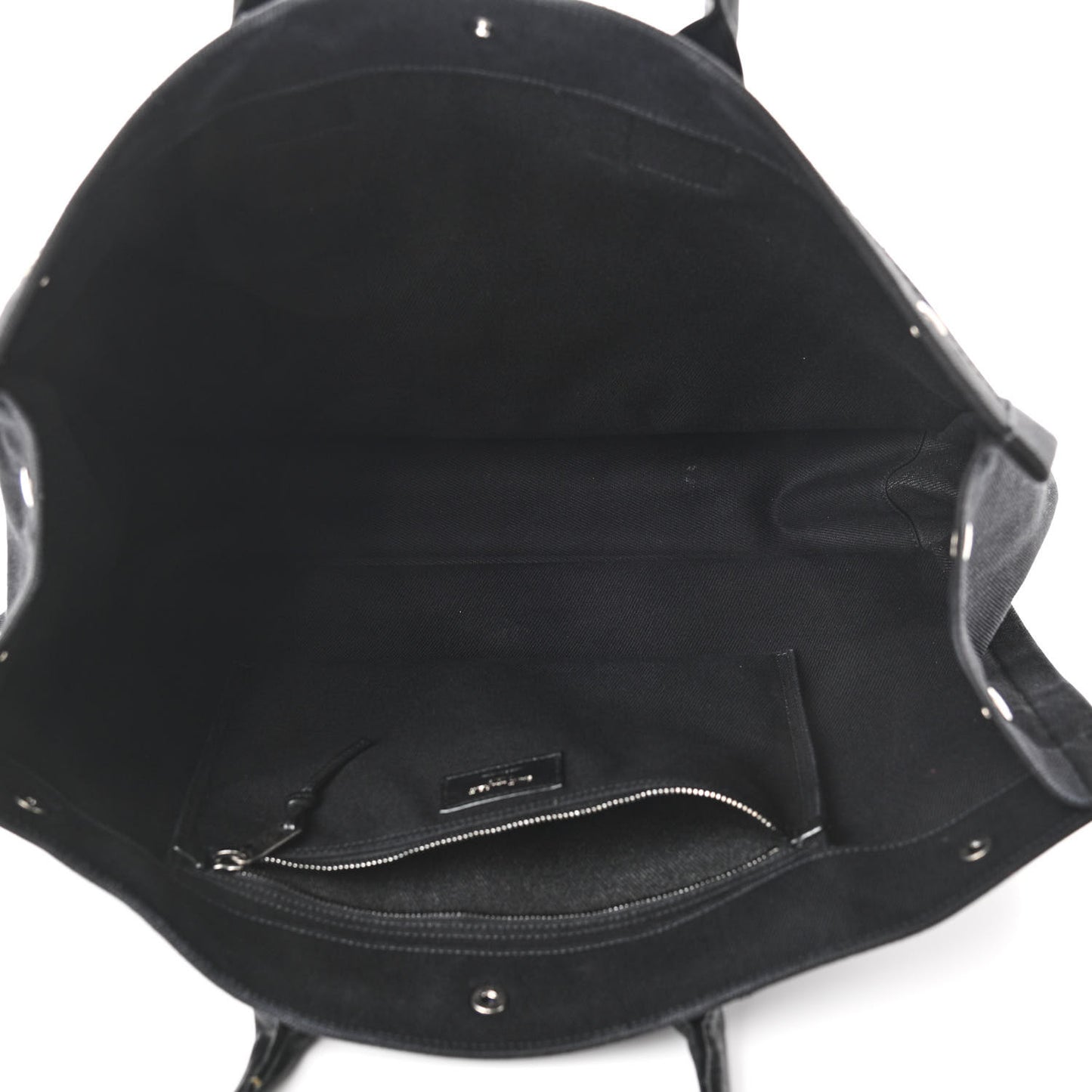 Linen Calfskin Rive Gauche Tote Black