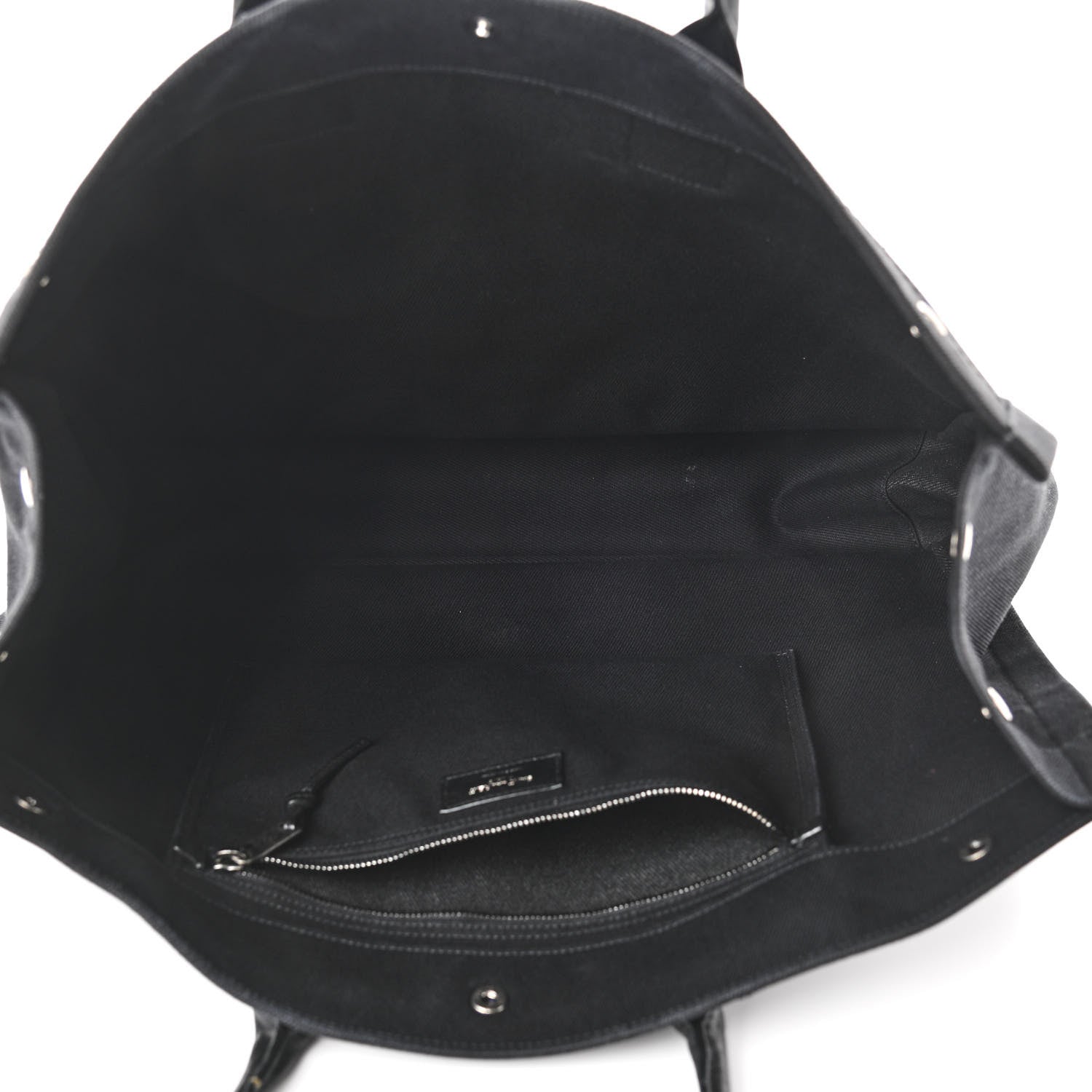 Saint Laurent Linen Calfskin Rive Gauche Tote Black 4 of 12