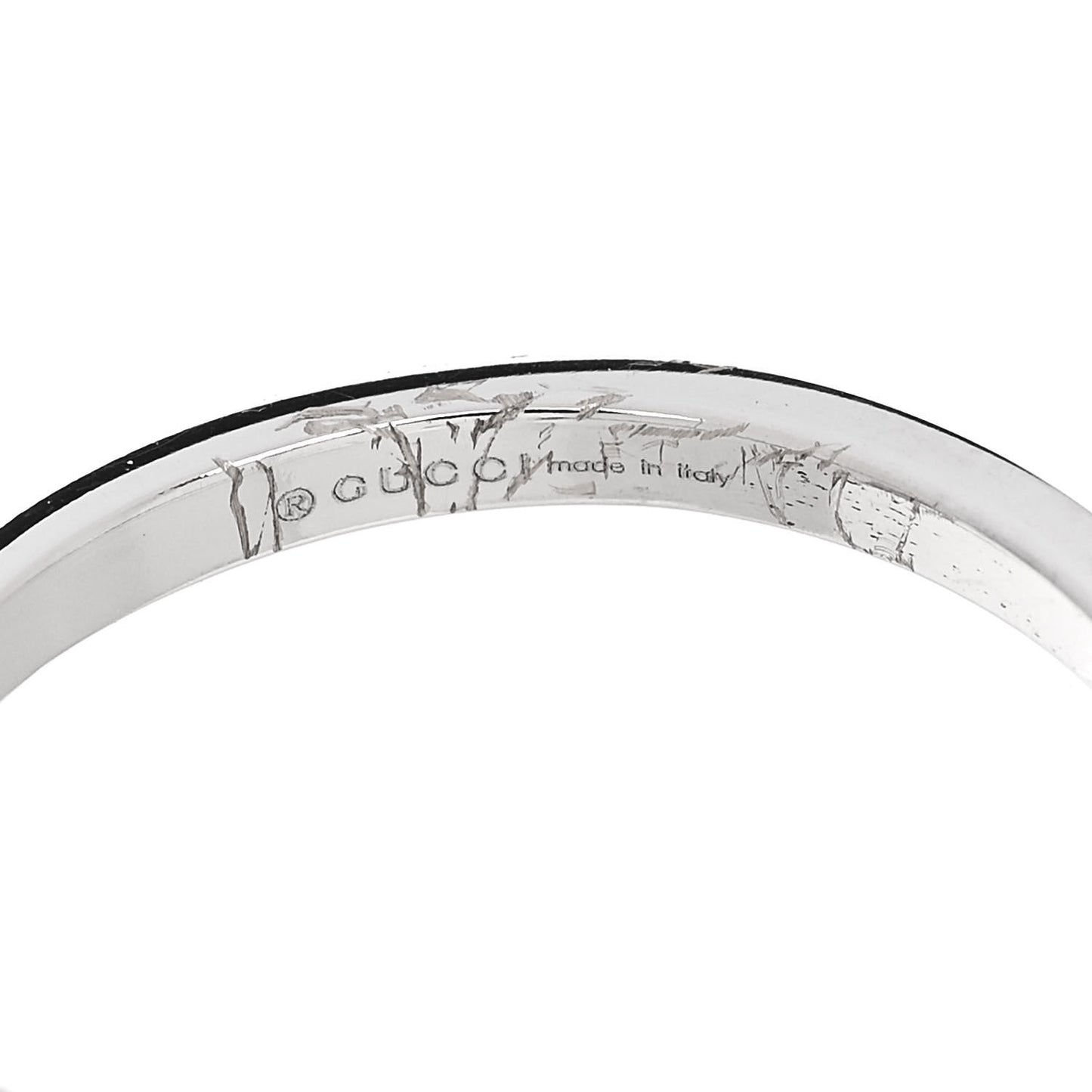18K White Gold Running G Ring 53 6.25