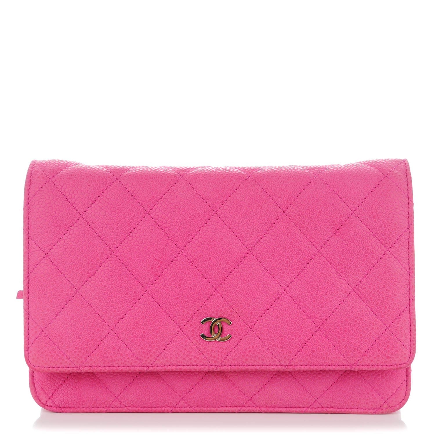 Chanel Iridescent Caviar Quilted Wallet on Chain WOC Pink 1 of 8