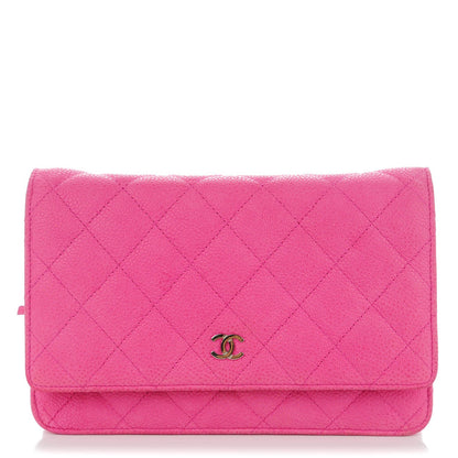 Chanel Iridescent Caviar Quilted Wallet on Chain WOC Pink 1 of 8