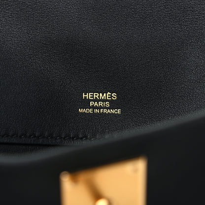 Hermes Swift Kelly Cut Clutch Pochette Black 6 of 8