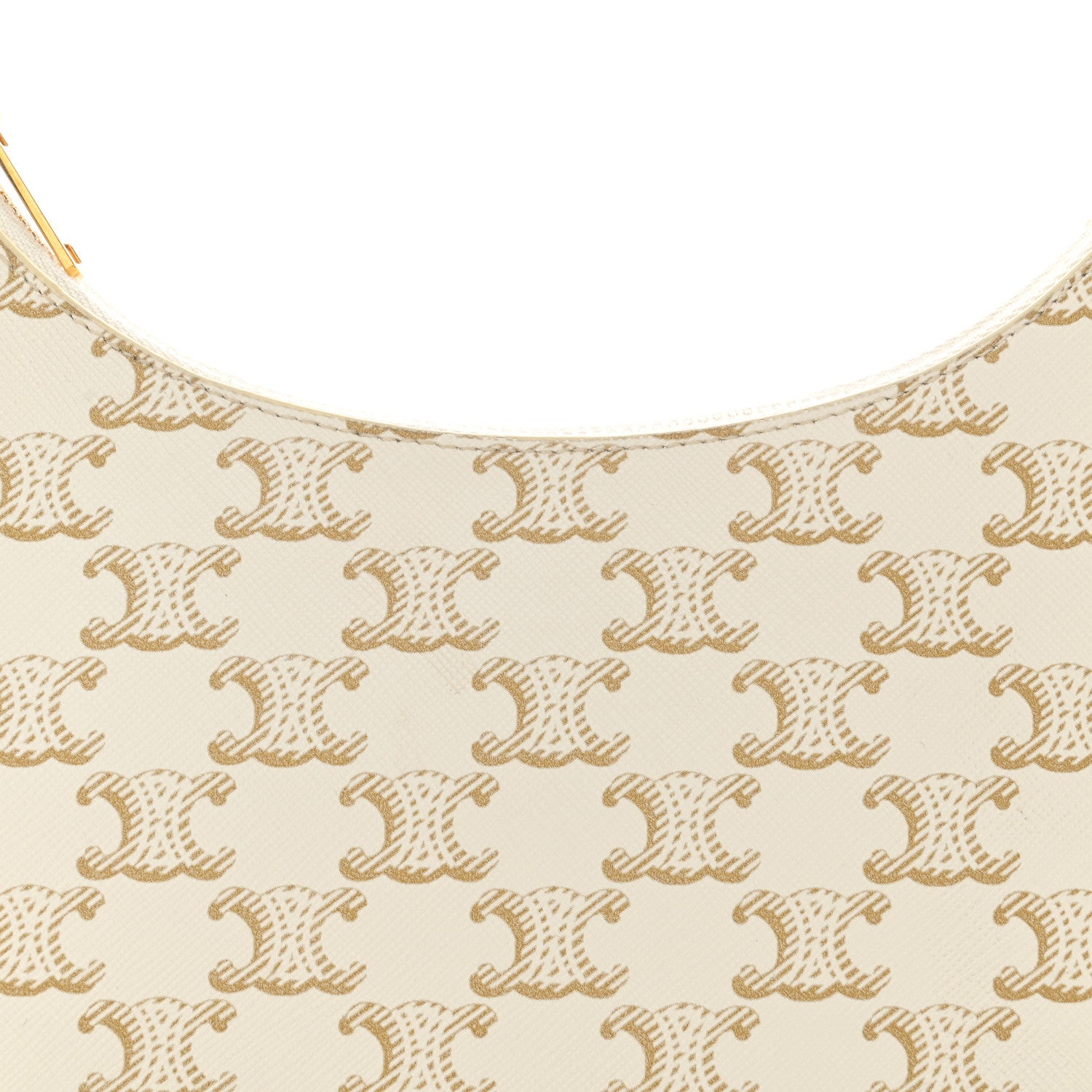 Celine Canvas Calfskin Ava Triomphe Shoulder Bag White 8 of 10