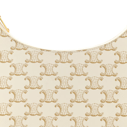 Celine Canvas Calfskin Ava Triomphe Shoulder Bag White 8 of 10