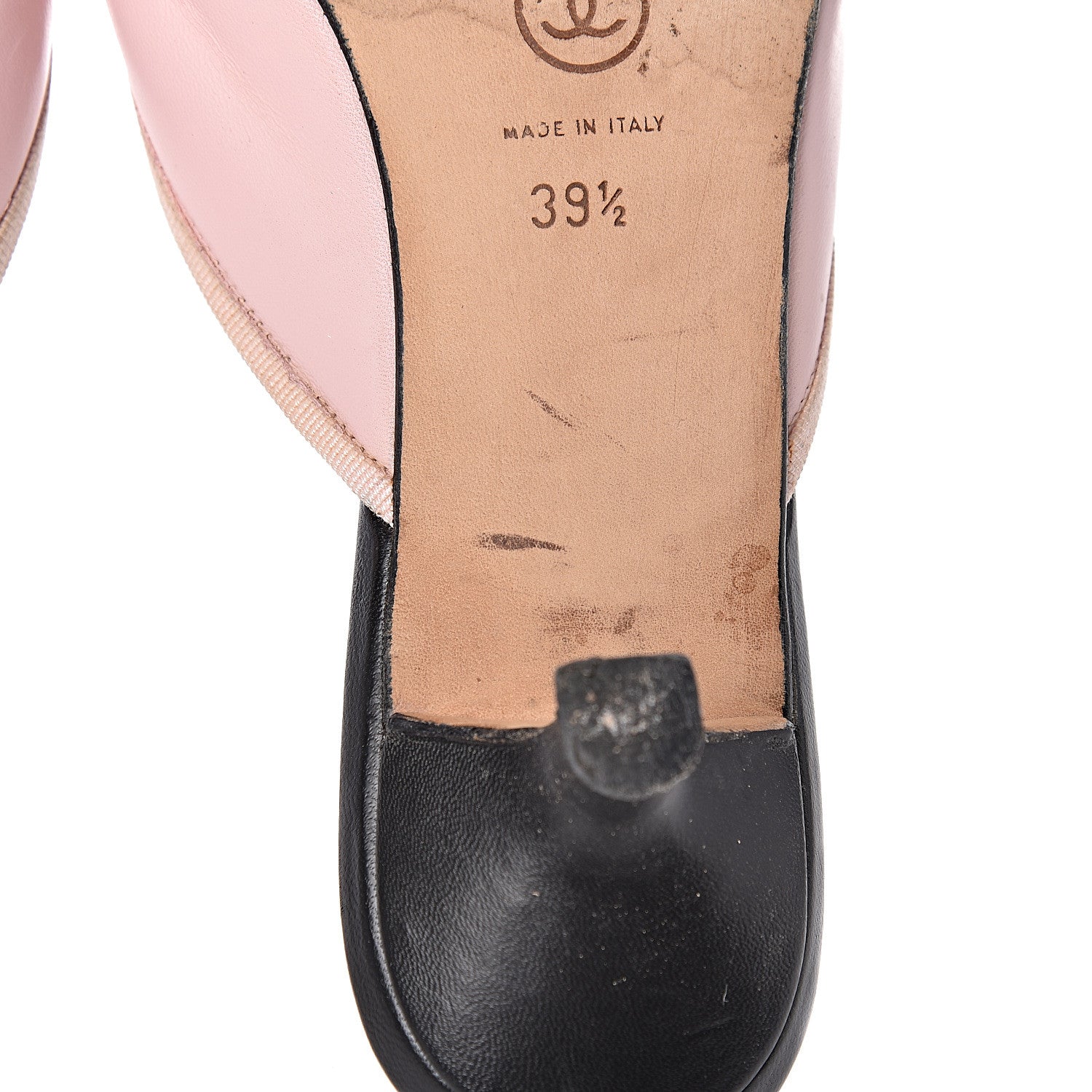 Chanel Lambskin Cap Toe CC Mules 39.5 Pink Black 12 of 17