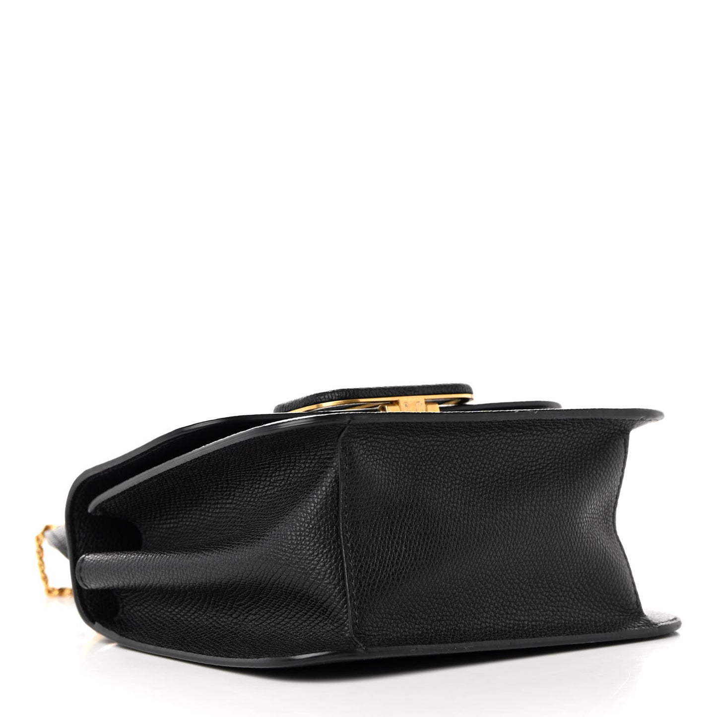 Grainy Calfskin Small VSling Shoulder Bag Black