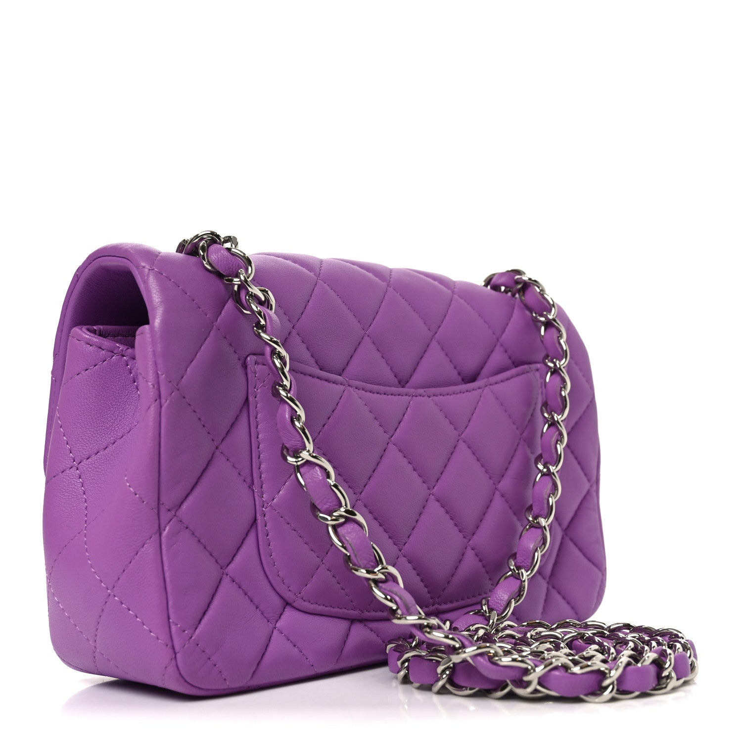 Chanel Lambskin Quilted Mini Rectangular Flap Purple 3 of 10