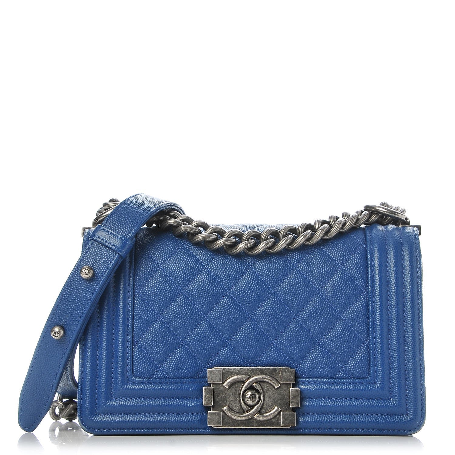 Chanel Caviar Quilted Small Boy Flap Blue 1 of 12