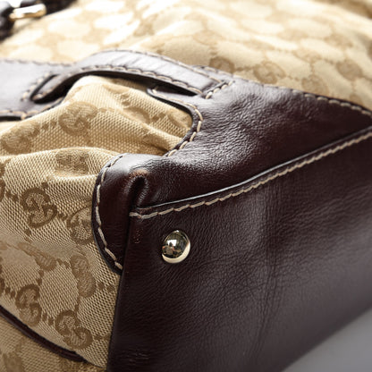 Gucci Monogram Medium Horsebit Nail Boston Brown 11 of 14