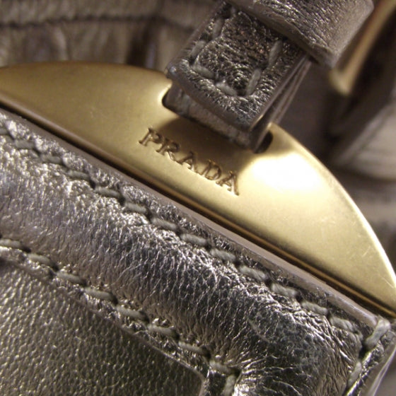 Prada Nappa Gaufre Dome Satchel Platino 8 of 12