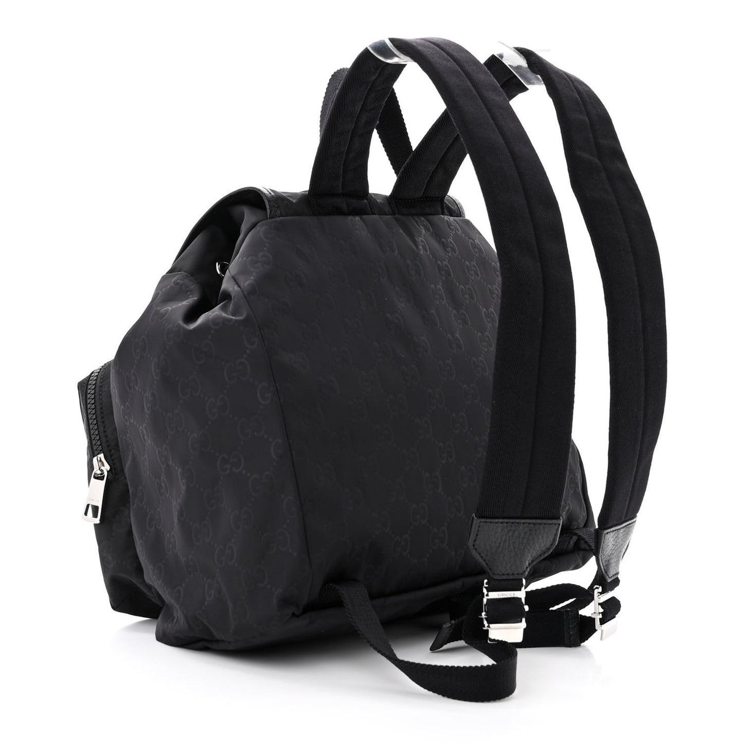 Nylon Monogram Medium Light Single Buckle Backpack Black