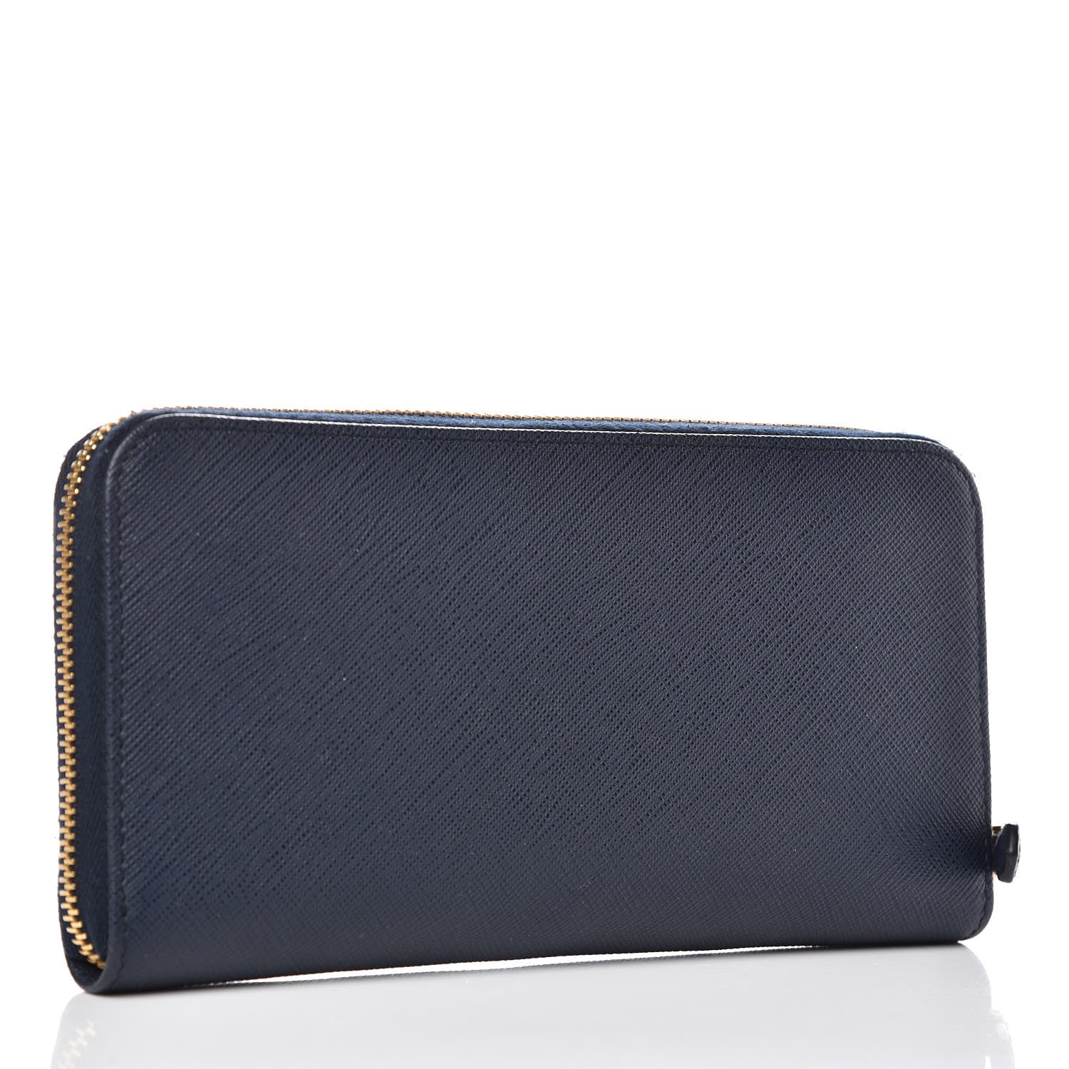 Prada Saffiano Metal Zip Around Wallet Baltico 3 of 9