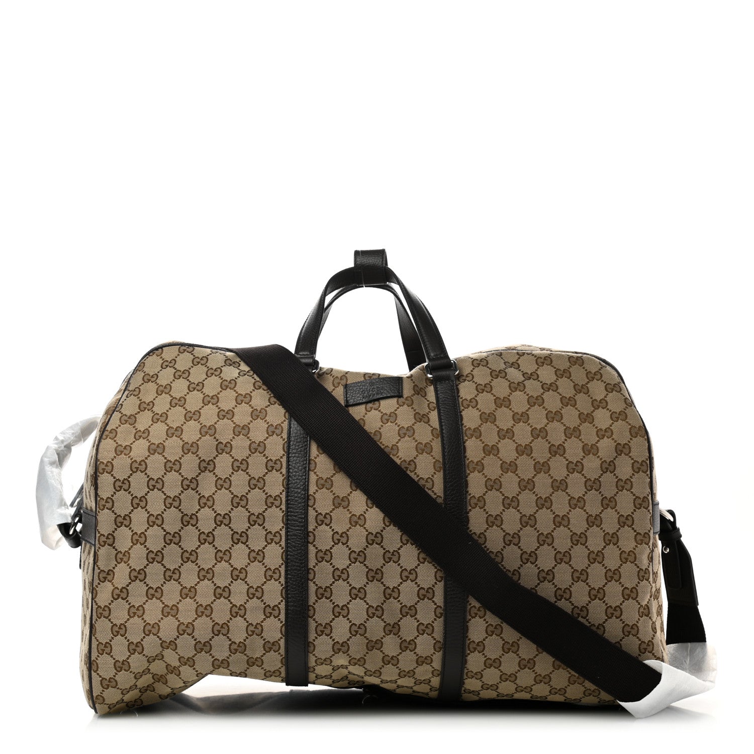 Gucci Monogram Dollar Calfskin Large Boston Duffle Bag Beige Ebony Testa di Moro Marrone Scuro 1 of 10