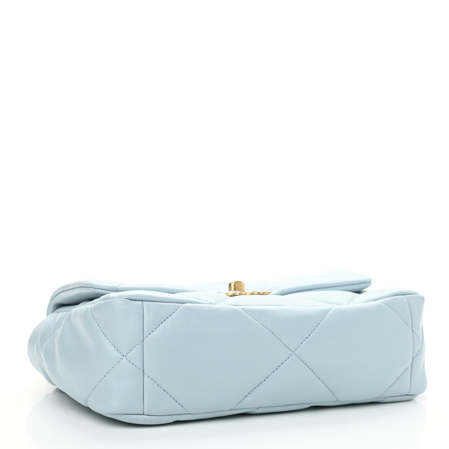Lambskin Quilted Medium Chanel 19 Flap Light Blue