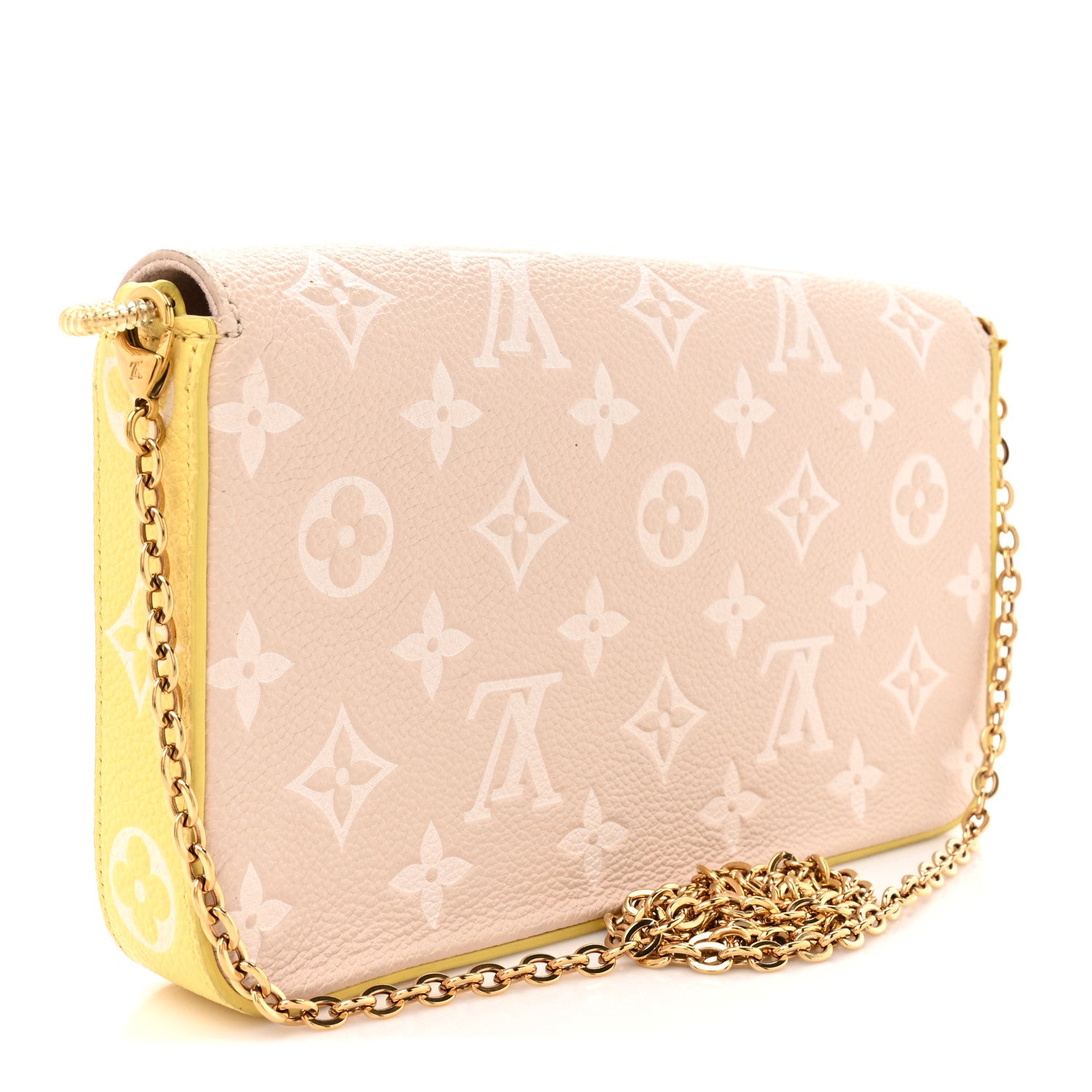Louis Vuitton Empreinte Spring in the City Felicie Pochette Chain Wallet Pink Beige Yellow 4 of 15