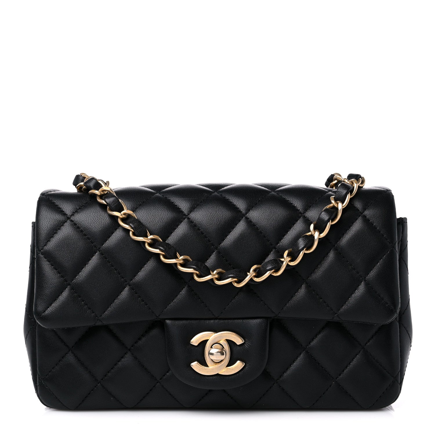 Chanel Lambskin Quilted Mini Rectangular Flap Black 1 of 10