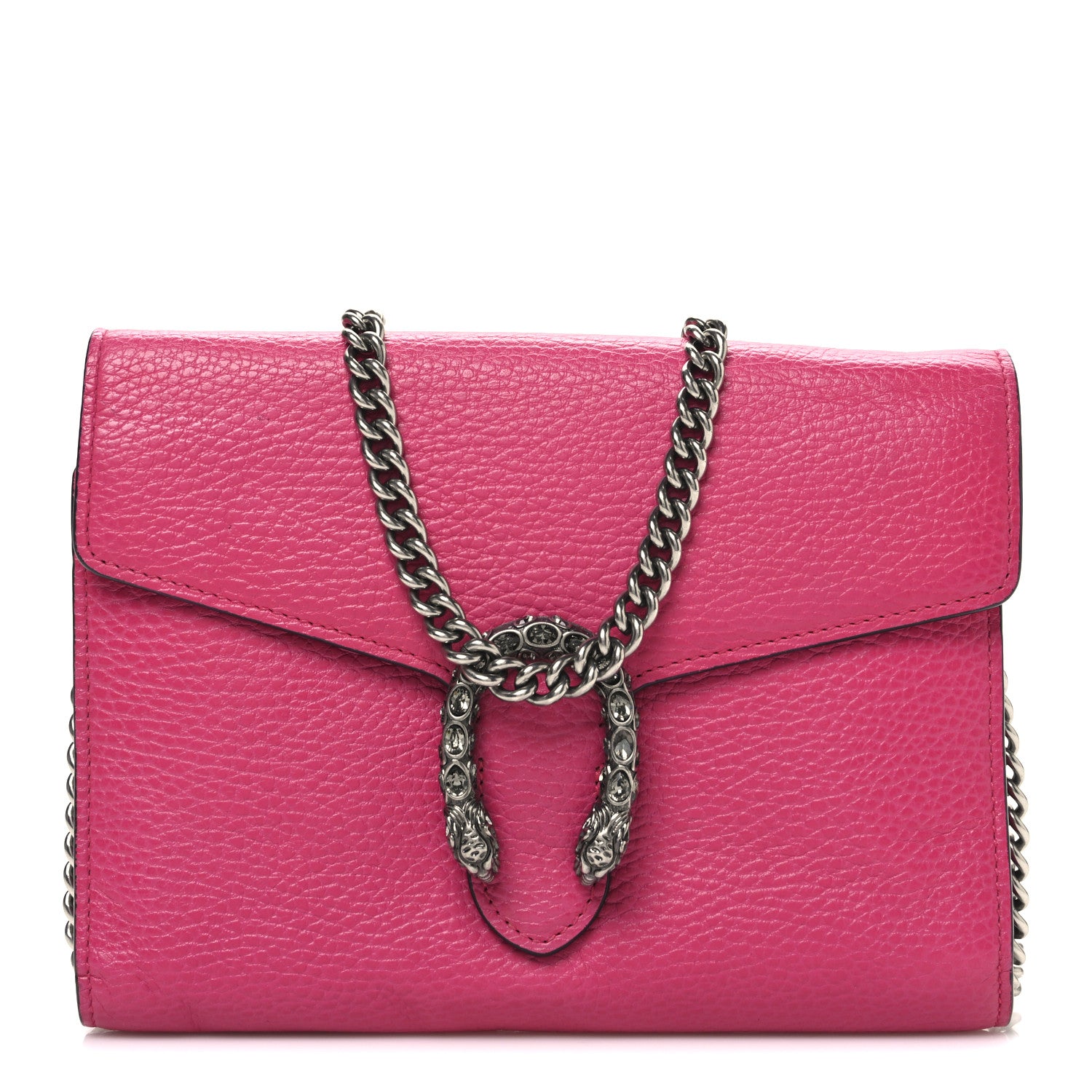Gucci Dollar Calfskin Crystal Mini Dionysus Chain Wallet Box Pink 1 of 10