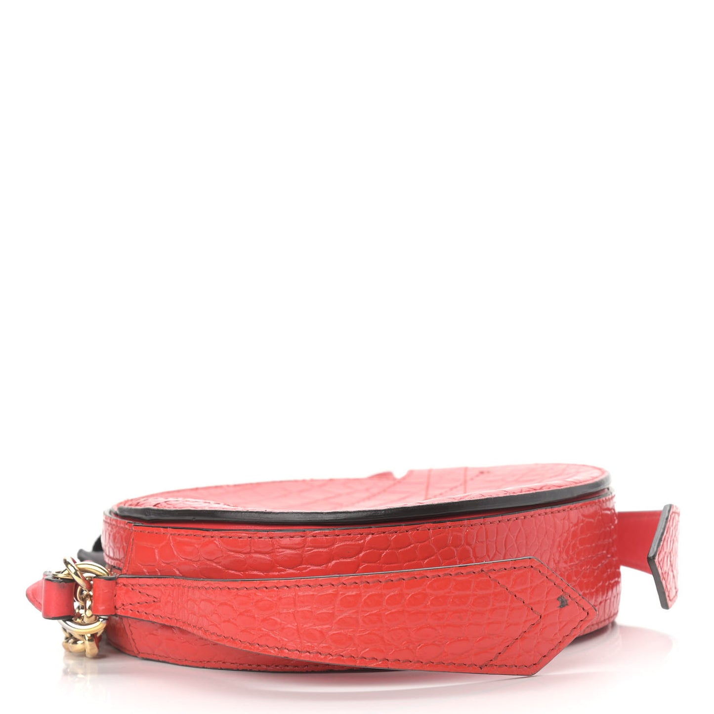 Calfskin Crocodile Embossed Eden Round Red
