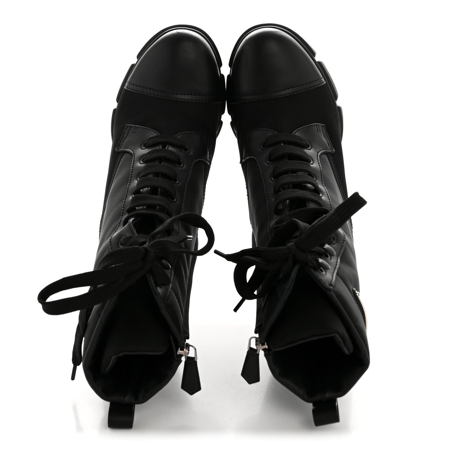 Spazzolato Re-Nylon Metal Triangle Logo 110mm Ankle Boots 40 Black