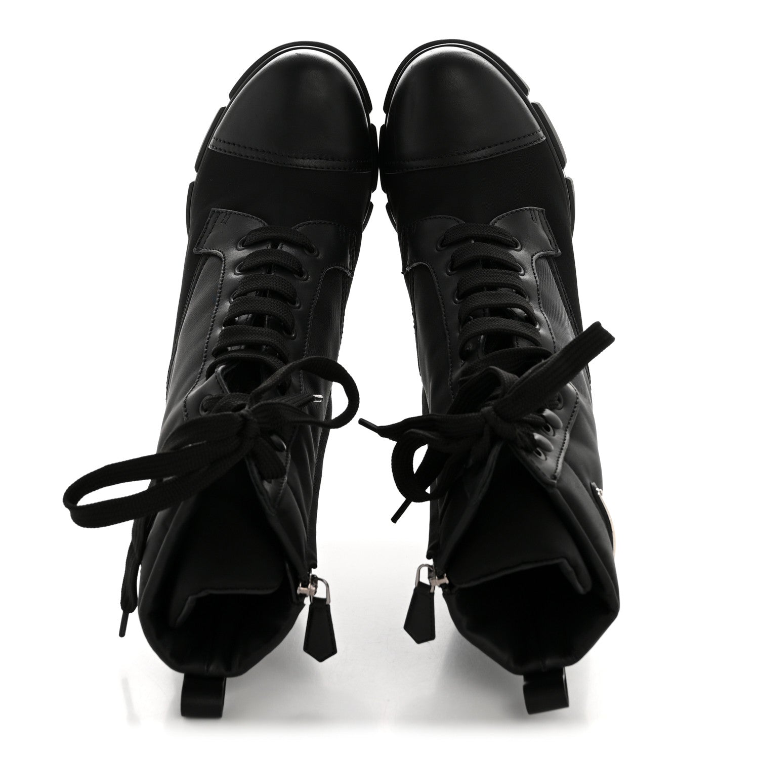 Prada Spazzolato Re-Nylon Metal Triangle Logo 110mm Ankle Boots 40 Black 2 of 12