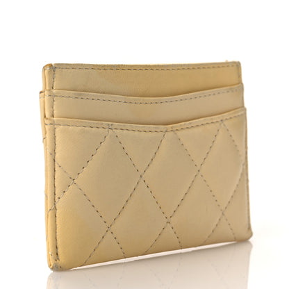 Chanel Lambskin Quilted Card Holder Light Yellow 3 of 10