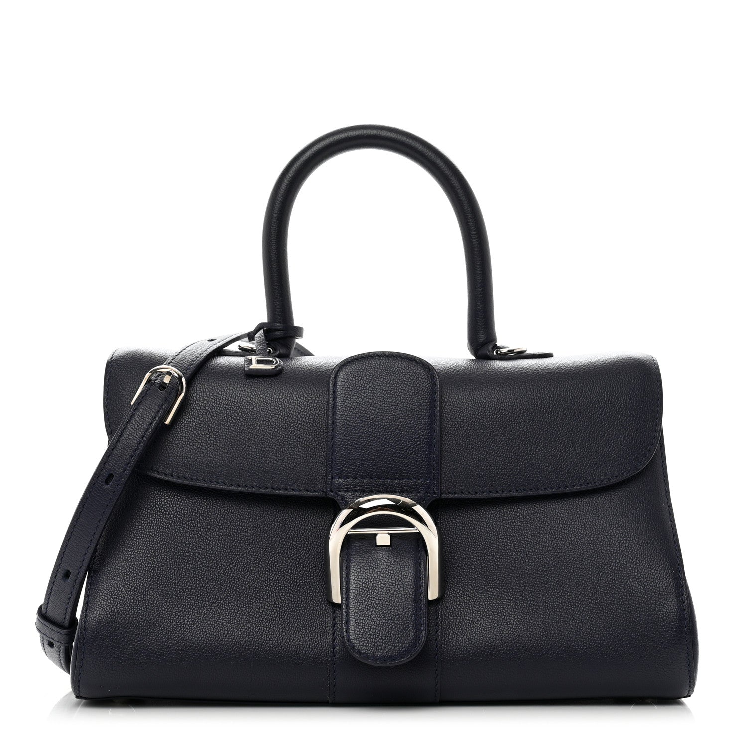 Delvaux Calfskin Mini Brillant East West Satchel Navy 1 of 11