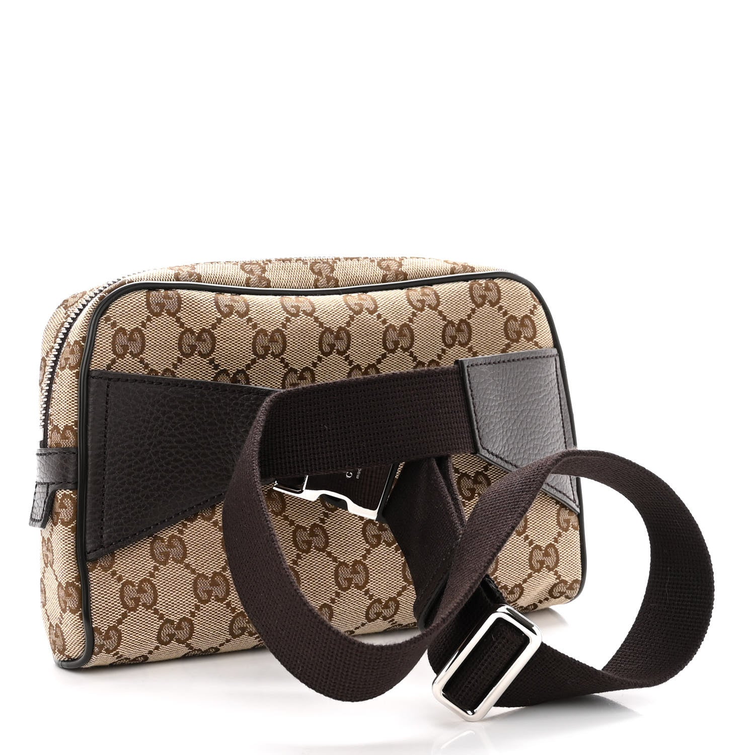 Gucci Monogram Dollar Calfskin Belt Bag Beige Ebony Testa di Moro Marrone Scuro 3 of 10
