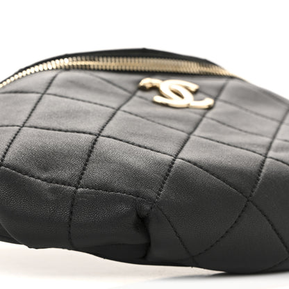 Chanel Lambskin Enamel Quilted Waist Bag Black 9 of 14