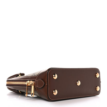 Gucci GG Supreme Monogram Azalea Calfskin Small Horsebit 1955 Top Handle Bag Beige Ebony Brown Sugar 4 of 12