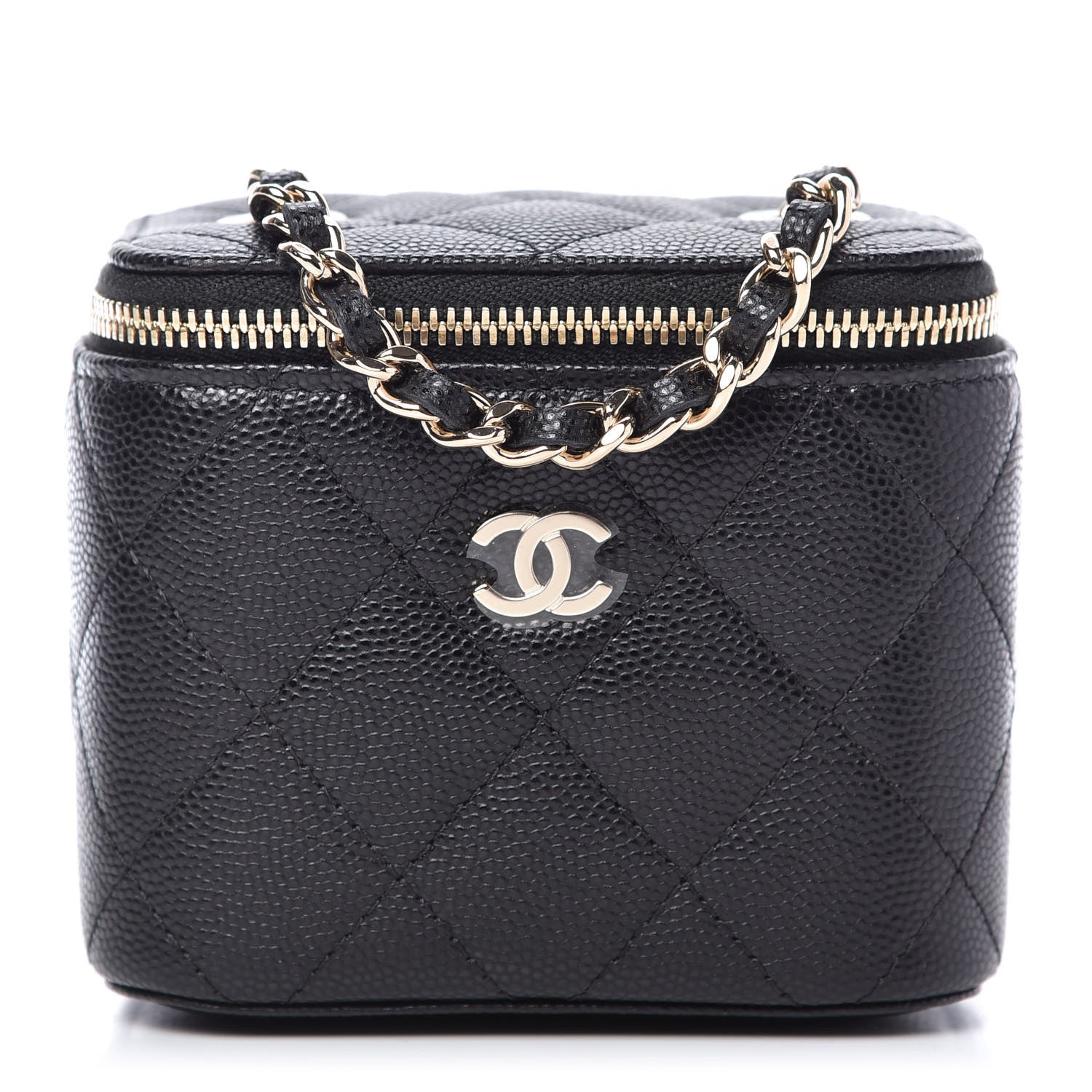 Chanel Caviar Quilted Mini Vanity Case With Chain Black 1 of 10
