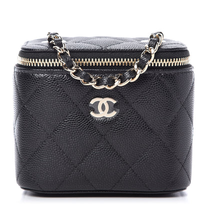 Chanel Caviar Quilted Mini Vanity Case With Chain Black 1 of 10