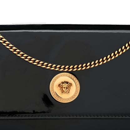 Versace Patent Medusa Clutch With Chain Black 7 of 10