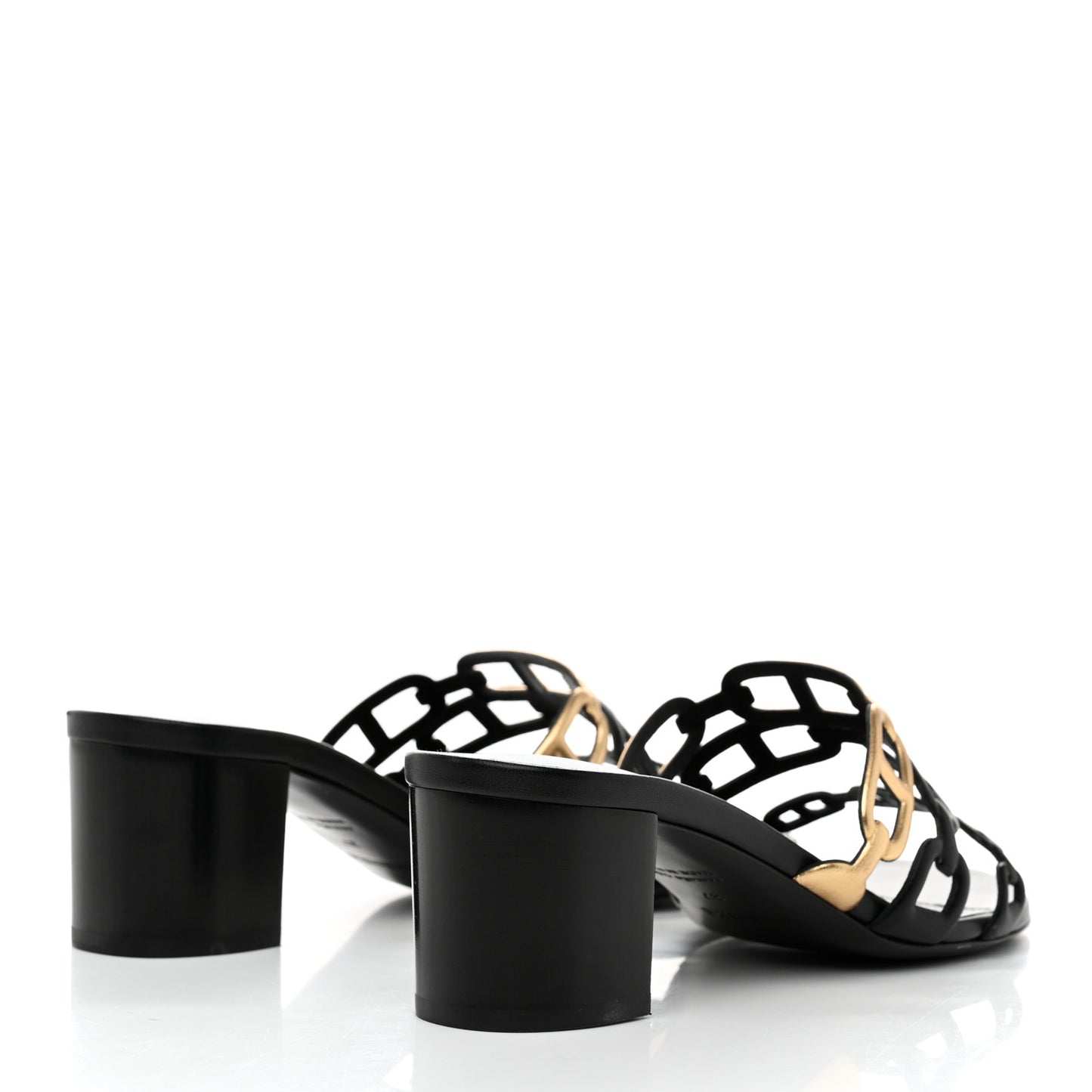 Metallic Nappa Tandem Sandals 37 Black Dore